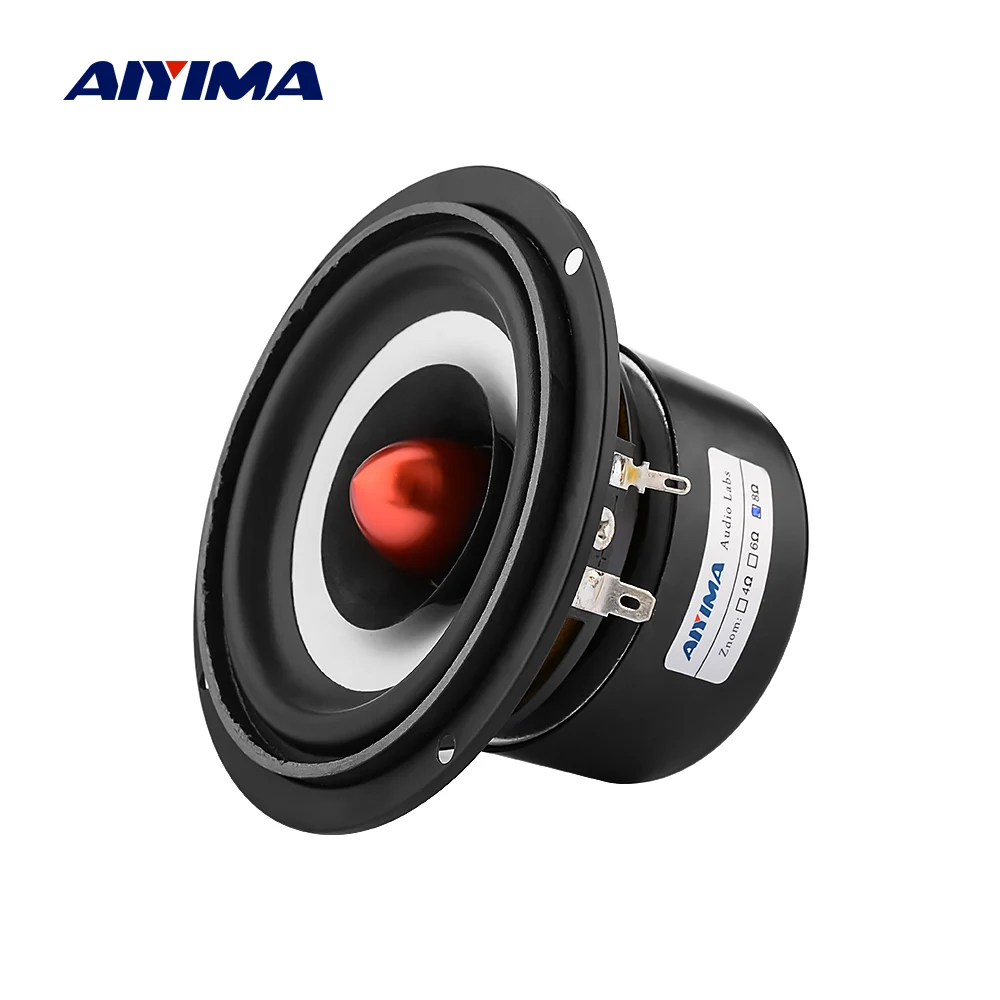 AIYIMA 1 шт. 4 дюймовый Hi Fi Полнодиапазонный динамик колонка 8 Ом 25 Вт DIY музыкальный