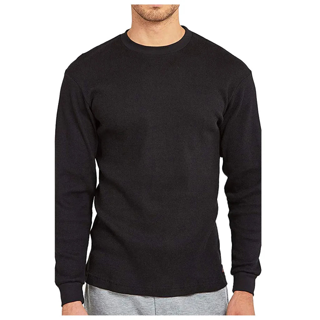 Однотонная футболка Топ Мужская Осенняя зимняя повседневная матовая с круглым