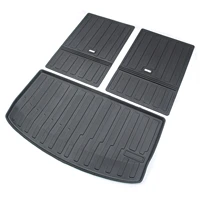 for tesla model y seven 7 seater 2021 tpe rubber trunk mat seats back cover anti kick pad car boot mat cargo liners extender