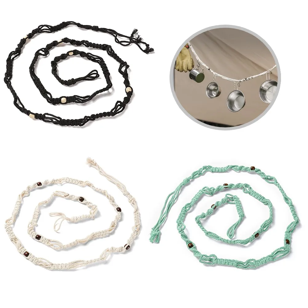 

2M Camping Hanging Rope Outdoor Tent Canopy Storage Clotheline Strap Hanger Lanyard Anti Slip Travel Hiking Fishing Accessories