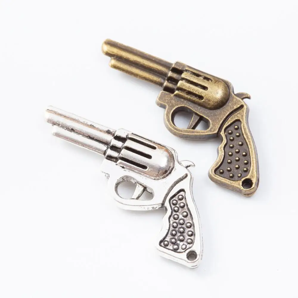 20 шт. 41*21 мм античный серебряный цвет бронзовый Готический Револьвер пистолет