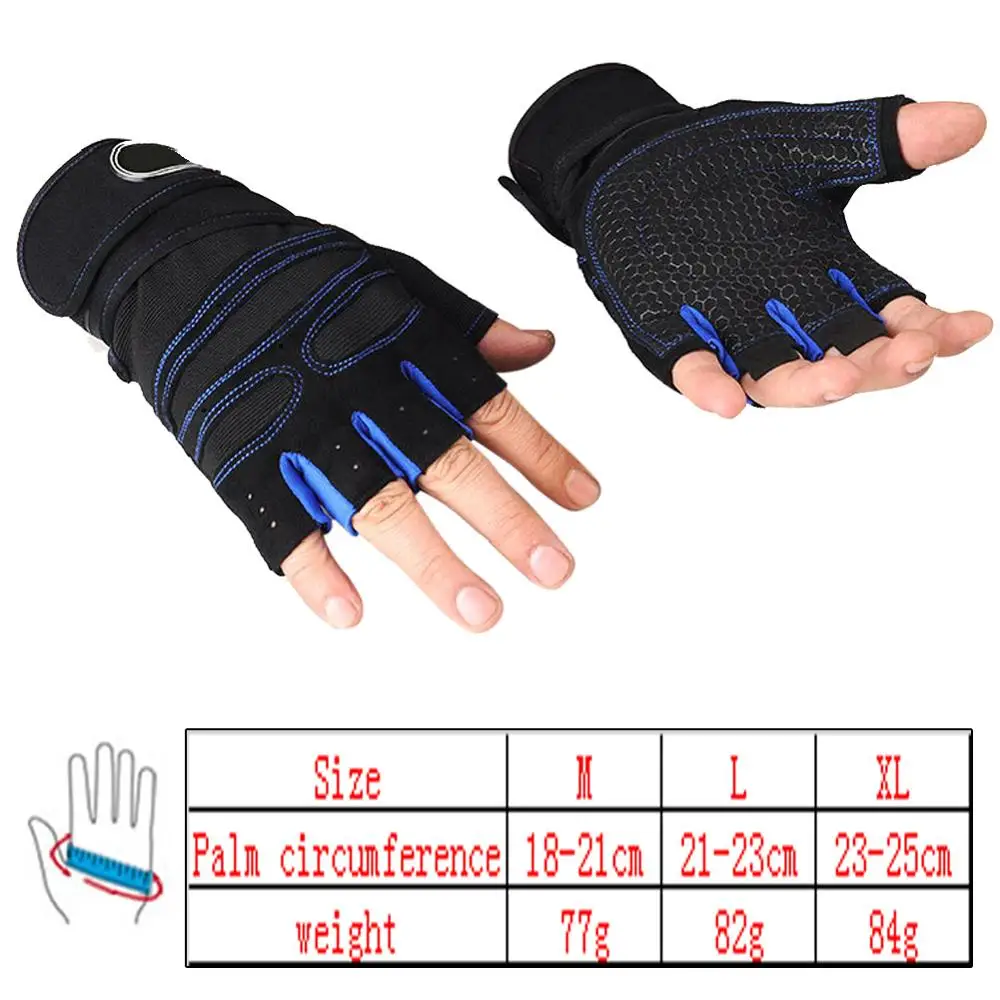 

Gym Gloves Fitness Weight Lifting Gloves Body Building Training Sports Exercise Sport Workout Fingerless Glove for Men Women M/L