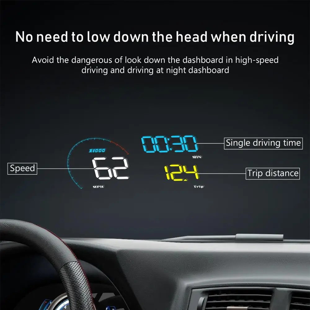 A9 автомобильный HUD Дисплей на голову OBD 2 Цифровой Автомобильный измеритель скорости сигнализации скорость проектор Предупреждение Авто HUD OBD2 дисплей
