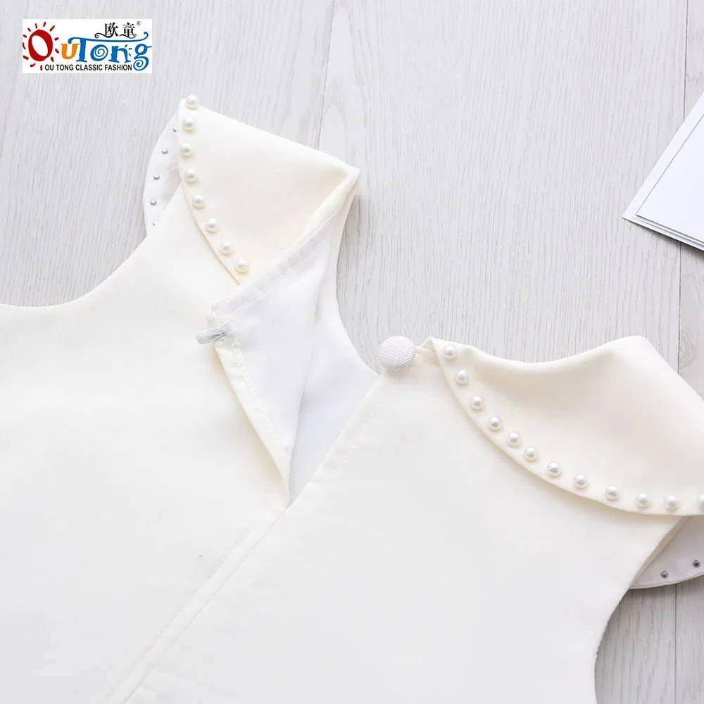Outong-Conjuntos de vestidos para ni&ntilde;os, Camiseta con cuello vuelto, falda con estampado de flores para ni&ntilde;as de 4 a 10 a&ntilde;os, ropa informal de verano-4