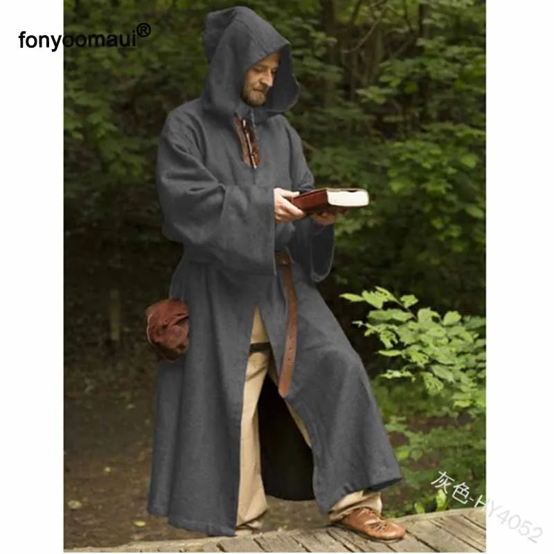 Мужской винтажный костюм накидка с капюшоном в средневековом стиле| |