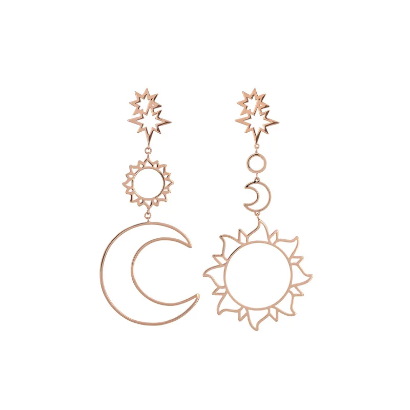 

European and American popular jewelry, exaggerated Chaoren moon, sun geometry earring star fashion National Style Earring Jewelr