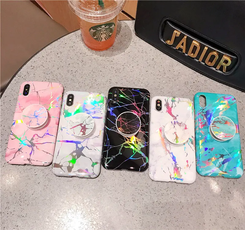 Comely цвет модный синий свет Kickstand мраморный узорный глянцевый чехол для iPhone X XS XR