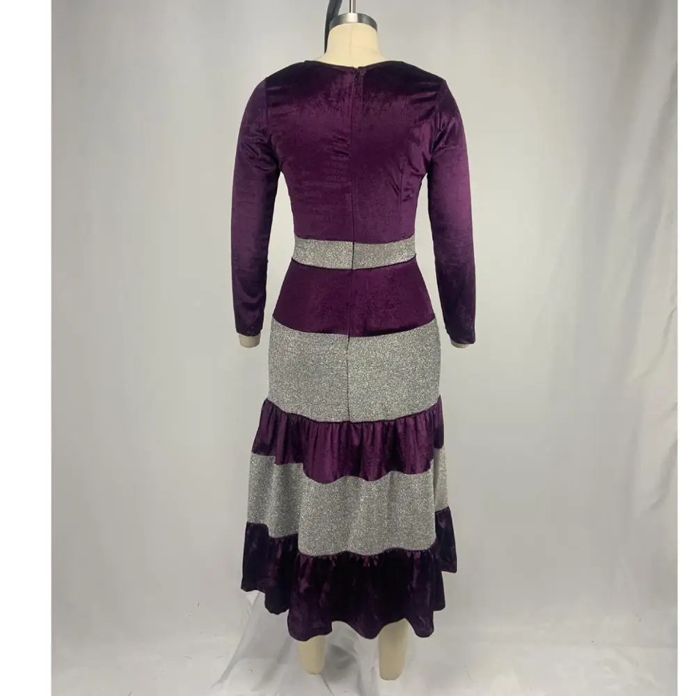 Длинные рукава в стиле пэчворк Оборки по краям цвет: бархат плиссированное