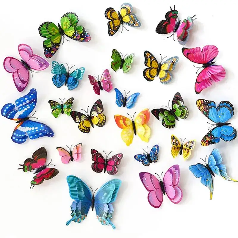 

Wall 3d stereo simulation butterfly living room bedroom wall stickers decorations refrigerator stickers self-dip children's room