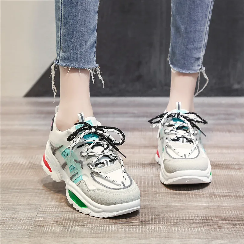 5 см/1 95 &quotвысота кроссовки женские массивные легкая обувь женская на шнуровке