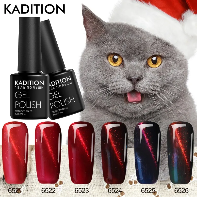 KADITION Полупостоянный УФ гель для ногтей 3D кошачьи глаза отмачиваемый лак Гель