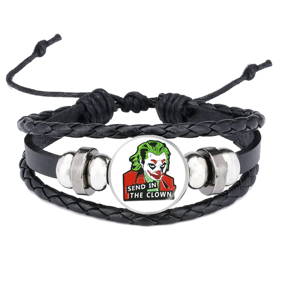 Фильм ужасов Стивен Кинг это браслеты Джокер клоун Pennywise фигура кожаный браслет