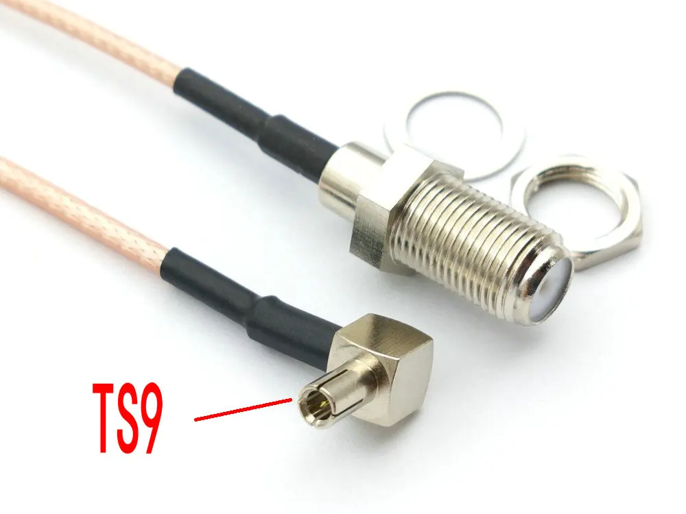 100 шт. TS9 мужской правый угол до F Тип Женский Джек кабель RG316 Pigtail 250 ℃|Соединители| |