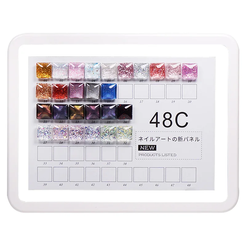 36/48 Color Nail Tips Display Stand Showing Shelf Gel Polish Chart Painting Board Glass Beads&ampFake |