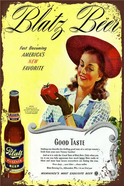 

Metal Tin Sign blatz beer Decor Bar Pub Home Vintage Retro