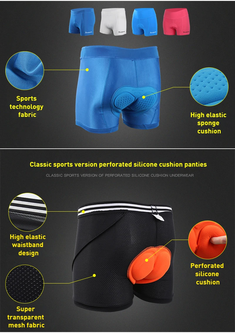 

Unisex Mountain Bike Shorts Sports Underwear Compression Tights Women Cycling Shorts Silica Gel Underwear Biker Shorts