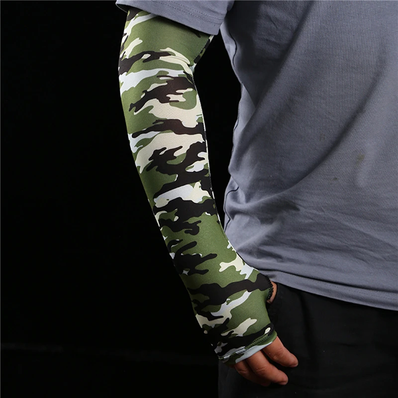 1 пара спортивных рукавов с камуфляжным принтом велосипедные рукава Обложка