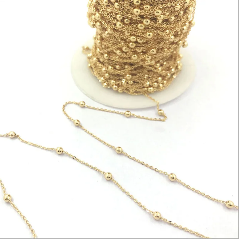 2 м/лот доступно четыре цвета цепочка с бусинами для изготовления ожерелья