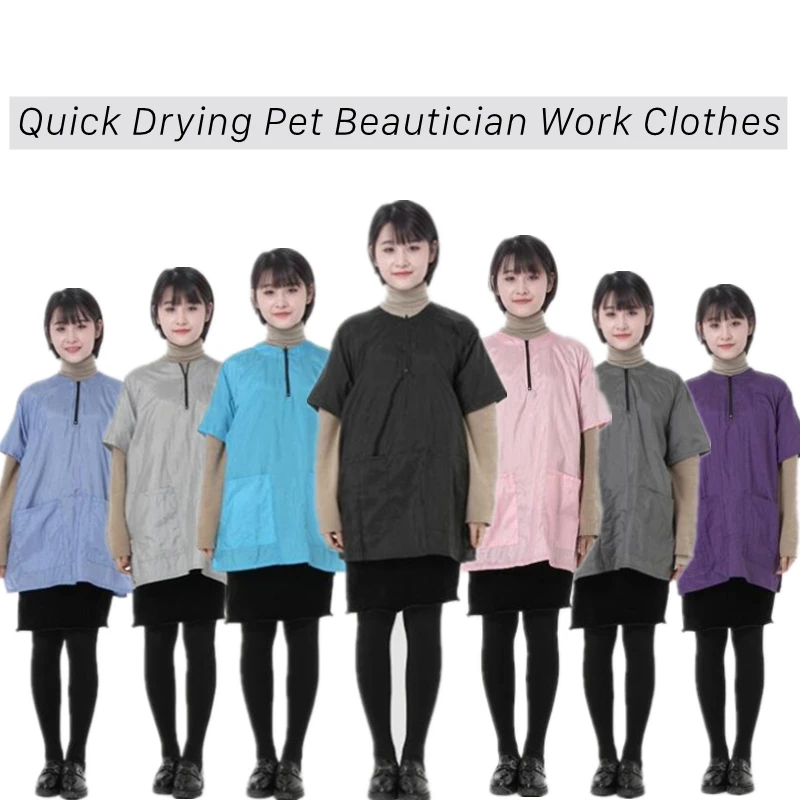 Bata de belleza para mascotas, vestido transpirable de secado rápido, ropa de trabajo, delantal para el cuidado de perros y gatos, M/L/XL/3XL G0109