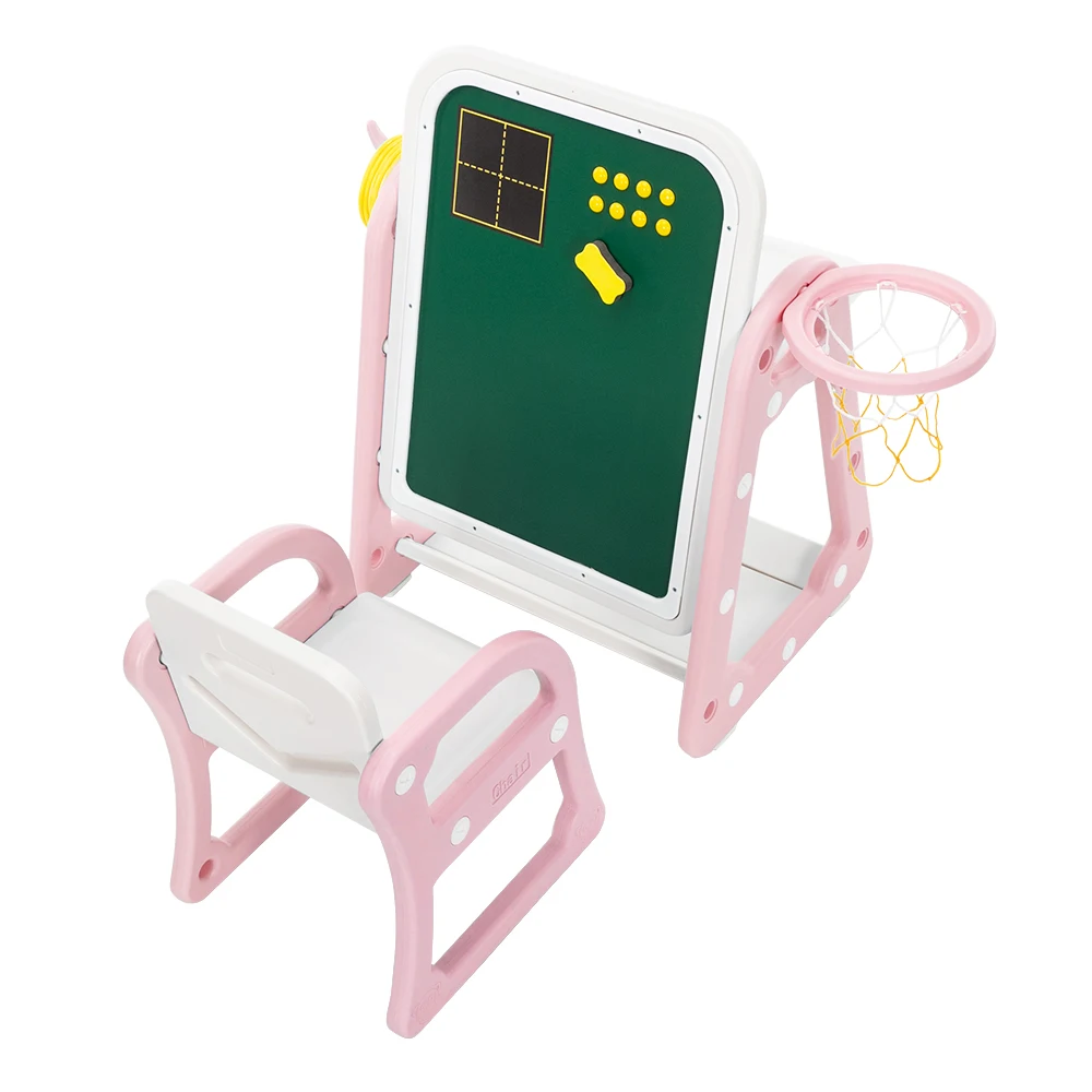 

Plastic Children's Table and Chair Drawing Board Set with Shoot Ring