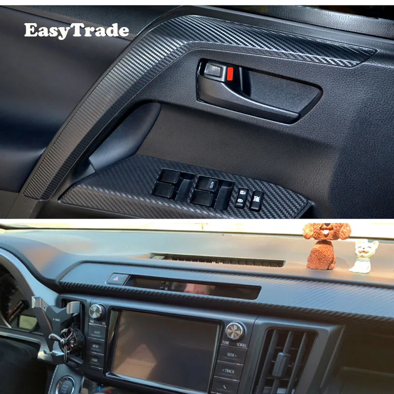 

For Toyota RAV4 2014 2015 2016 2017 2018 Accessories Car Sticker Carbon Fiber Colour Pattern Interior Sticker Set Decal Trim