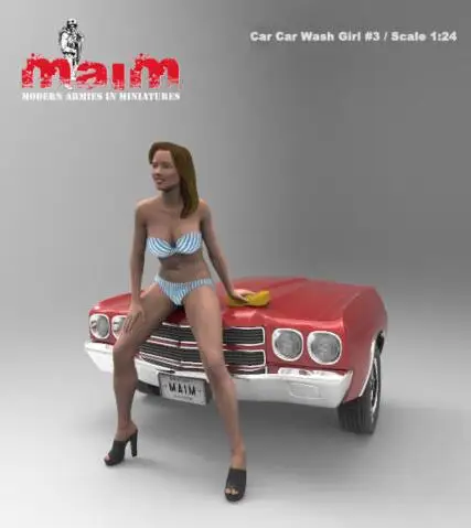 Модель 1/24 из смолы набор для сборки фигурка автомойка женщин (без машины) |