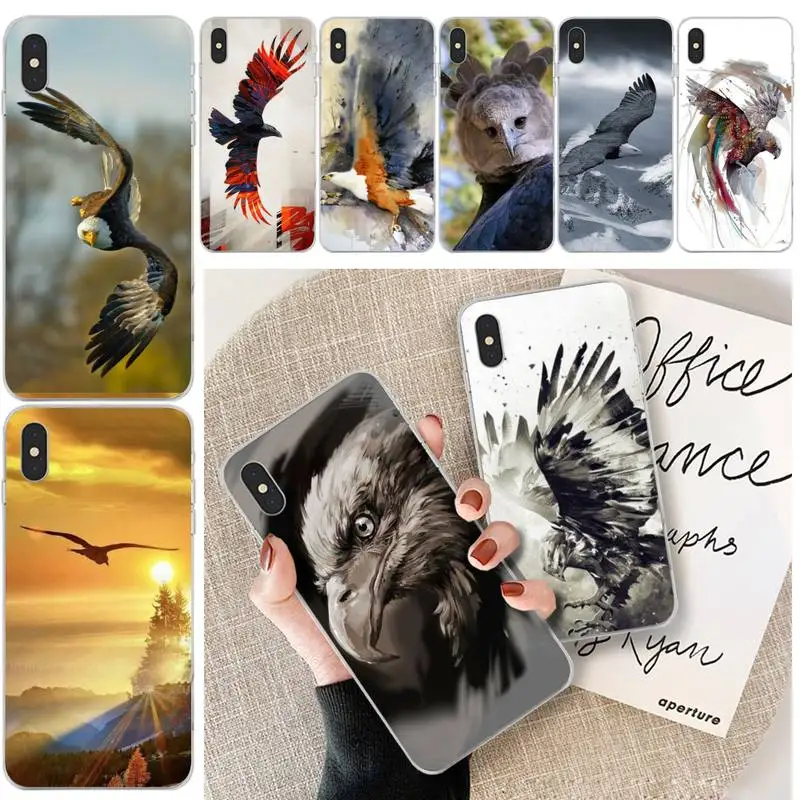 Чехол для телефона с летающим животным птицей орлом Прозрачный чехол Iphone 11 12 Pro Max