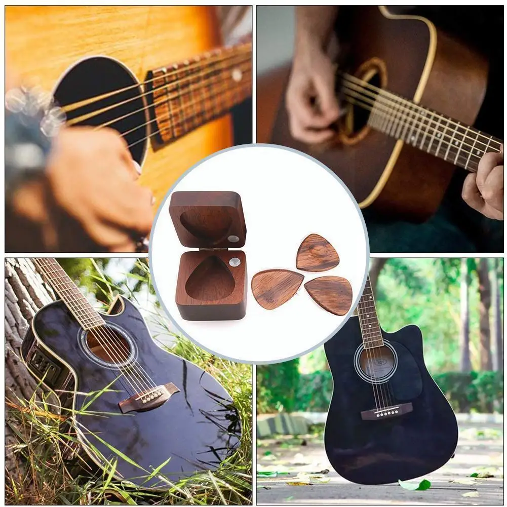 

Деревянная коробка для гитары Plectrum для 3 шт. палочек s Hold Pick s Tool Care аксессуары для гитары музыкальный струнный инструмент R1N1