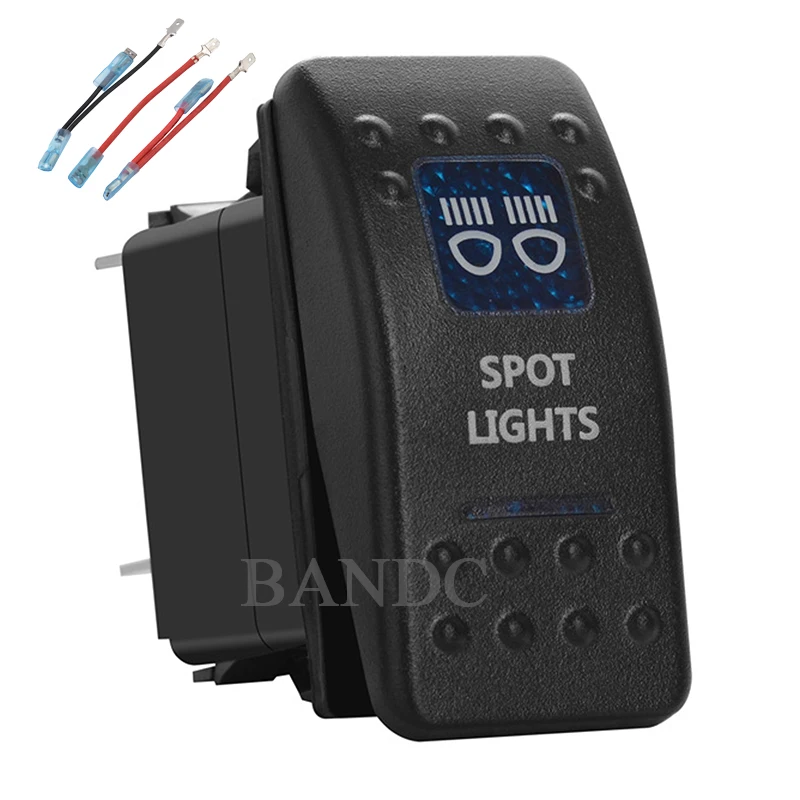 

Точечные светильники 5 контактов ВКЛ-ВЫКЛ SPST синий светодиодный переключатель для ARB/Carling/NARVA 4x 4 стиля, 12 В 20A 24 В 10A, перемычка провода