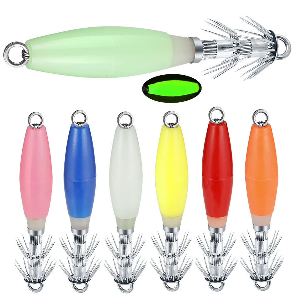 1 шт. светящаяся приманка в виде кальмара джиг осьминог рыболовные приманки