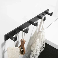 punch free thicken space aluminum robe hooks wall hang mounted towel hook white black painted clothes hook bathroom hardware