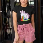 Женская футболка с рисунком Радуга лошади