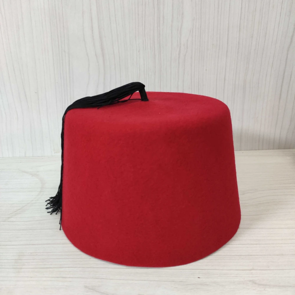 Fez Authentic Ottoman Turkish Fes Doctor Who Velvet Hat Tassel Medium Height 11cm Egyptian Morocco Fez Hat Costume Assessories