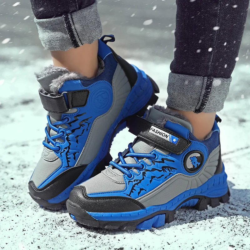 Новинка зимняя теплая детская обувь зимние ботинки хлопковая спортивная для