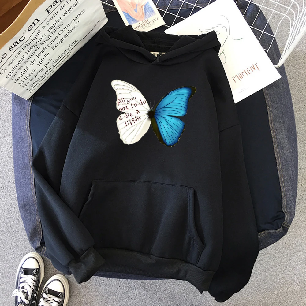 

Yungblud Kawaii Hoodies Women Fashion Hoodie Female Funny Butterfly Graphic Hooded Spring Autumn Harajuku Oversized Hoody Girls