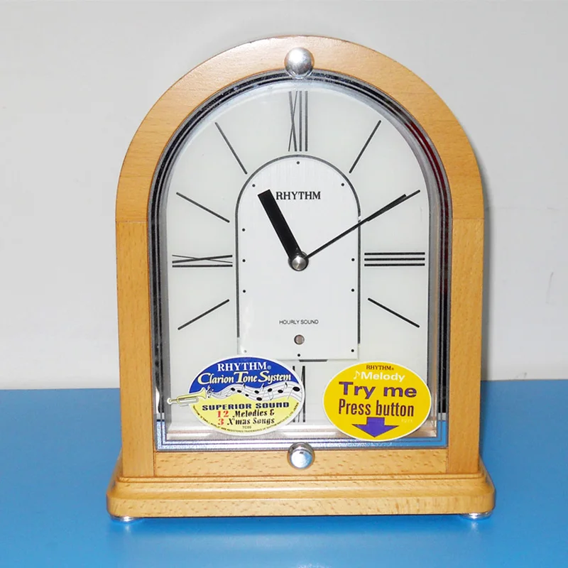 Günstig CLARION TON SYSTEM 12 MELODIEN MUSIK STÜNDLICHE CHIMING HOHE QUALITÄT TISCH UHR EUROPA KURZE HOLZ STUMM QUARZ DESKTOP UHR