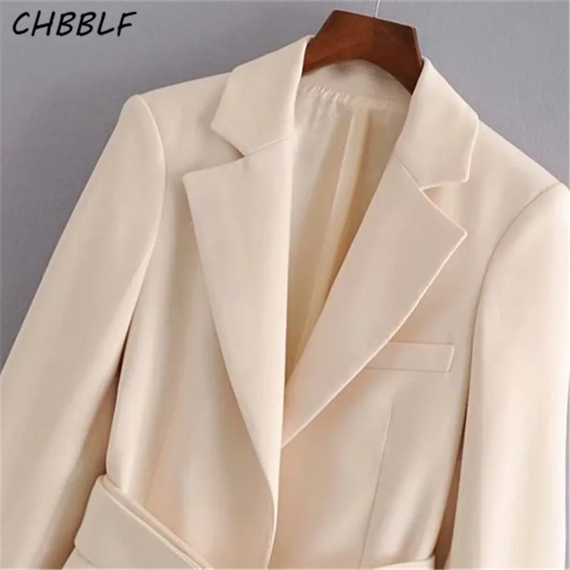 Женский Стильный однотонный Блейзер CHBBLF с поясом бантом пальто отложным