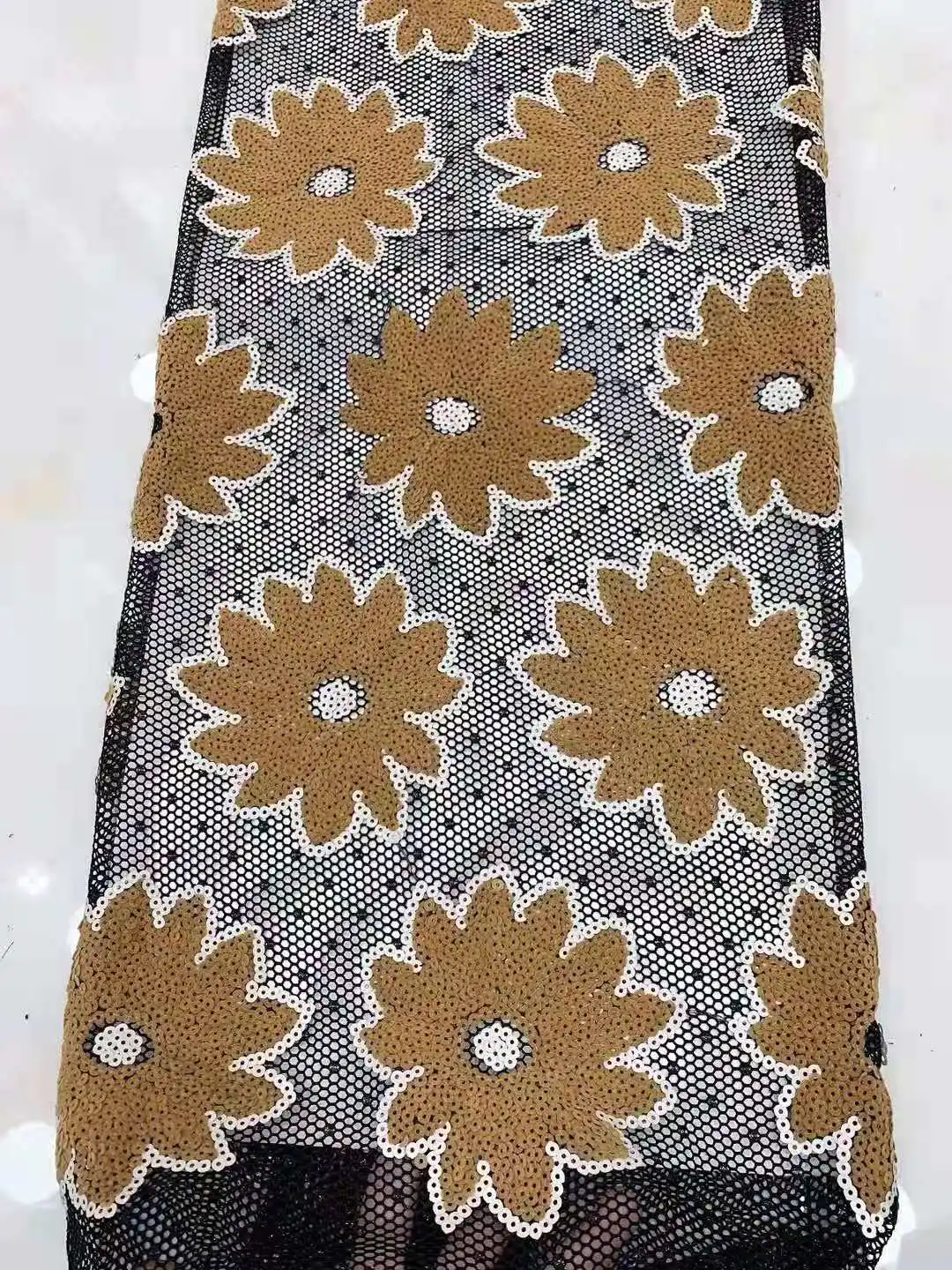 

High quality sequins African lace fabric/With sequins embroidery soft French mesh lace for Evening dresses /Ladies skirt wedding
