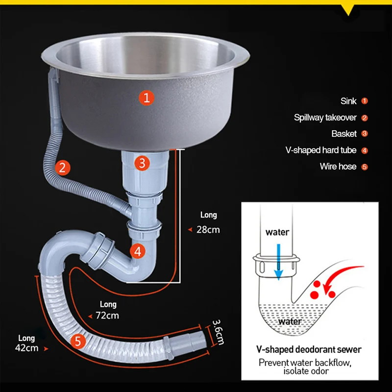 Круглая мойка FKS05 круглая кухонная раковина барные раковины над столешницей