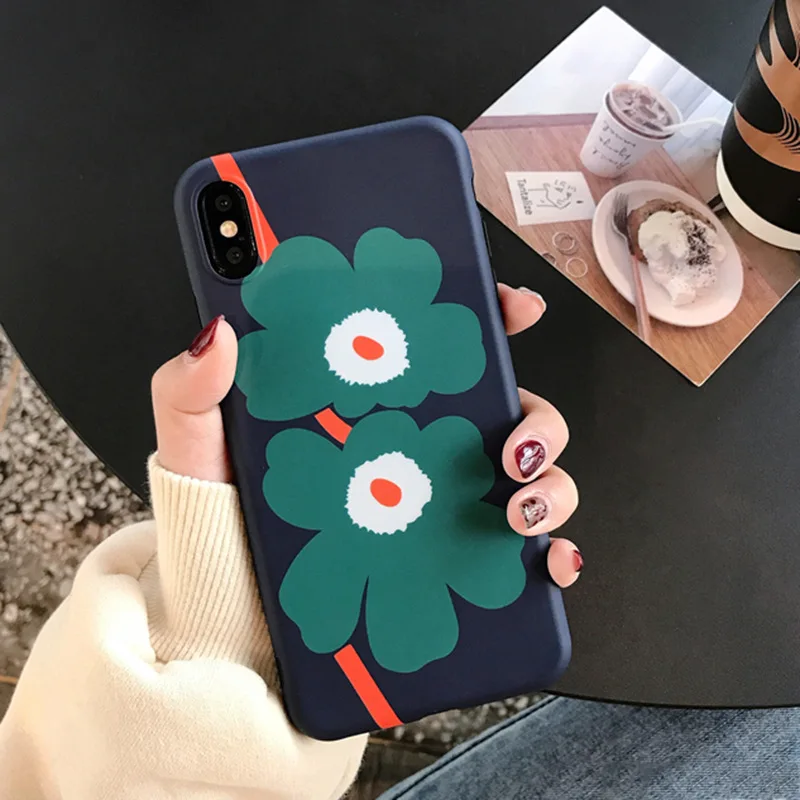 

2021 Fashion Navy Blue Big Flower Case For iPhone 12 12min 12Pro 12ProMax 11 11PROMAX 11PRO SE2020 7 8 7Plus 8Plus X XS XSMAX XR