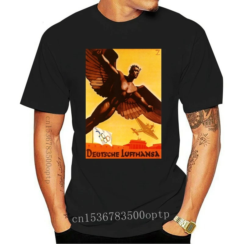 

Новая Винтажная Мужская футболка Lufthansa Airline с постером