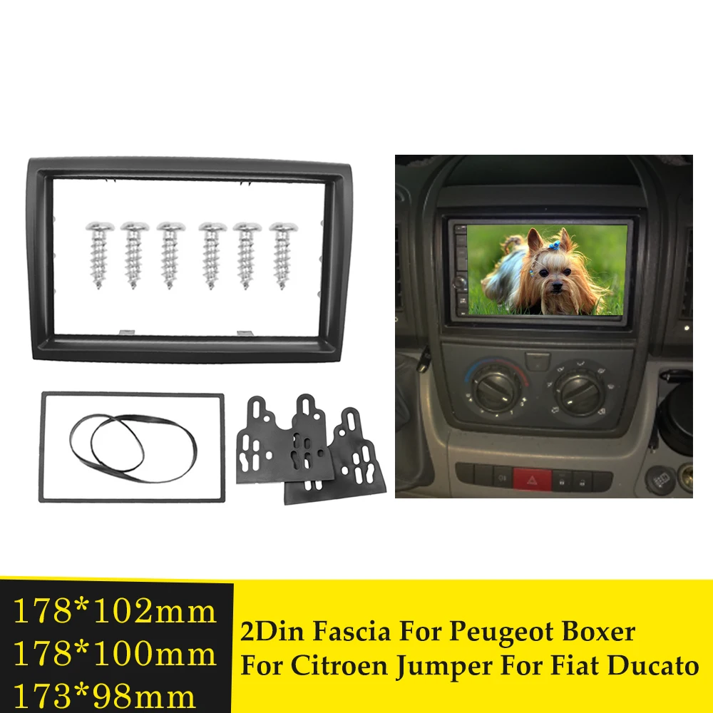 2 Din Radio Fascia für CITROEN Jumper für PEUGEOT Boxer 2006 + Stereo Audio Panel Mount Installation Dash Kit Rahmen adapter Lünette