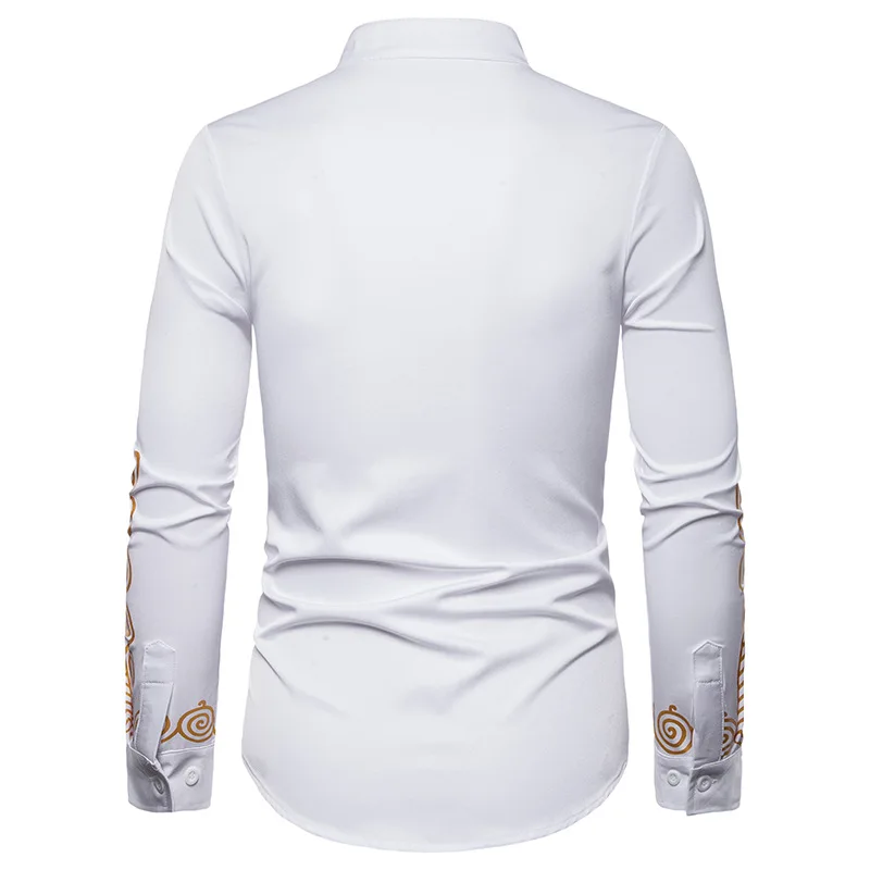 Повседневная рубашка мужская одежда Рубашки Африканский стиль chemise homme модные camisa masculina Фитнес рубашка с принтом