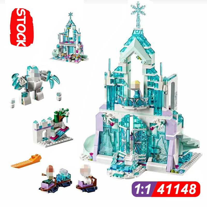 Волшебный Ледяной дворец El sa ледяной Замок принцессы дом для девочек Lepining Palymobil