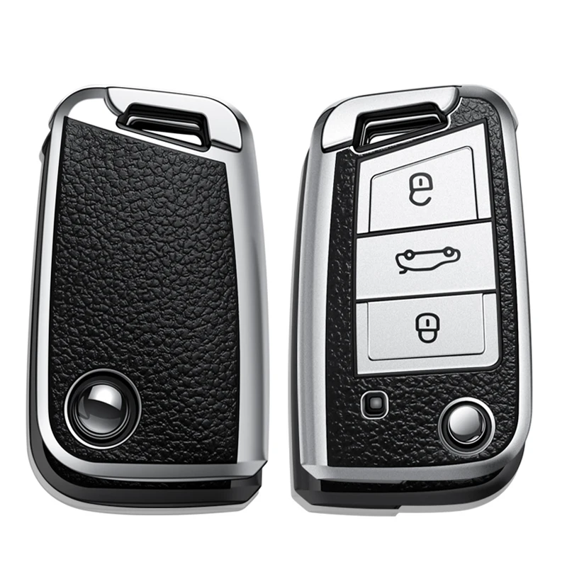 Автомобильный ключ крышка чехол для Volkswagen VW кожа + ТПУ Golf 7 MK7 SEAT Ibiza Leon Skoda Octavia