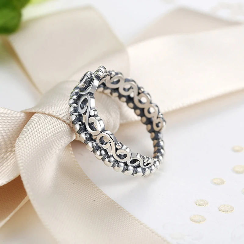 CodeMonkey 100% 925 пробы Серебряное кольцо для женщин Моя Принцесса Королева Корона