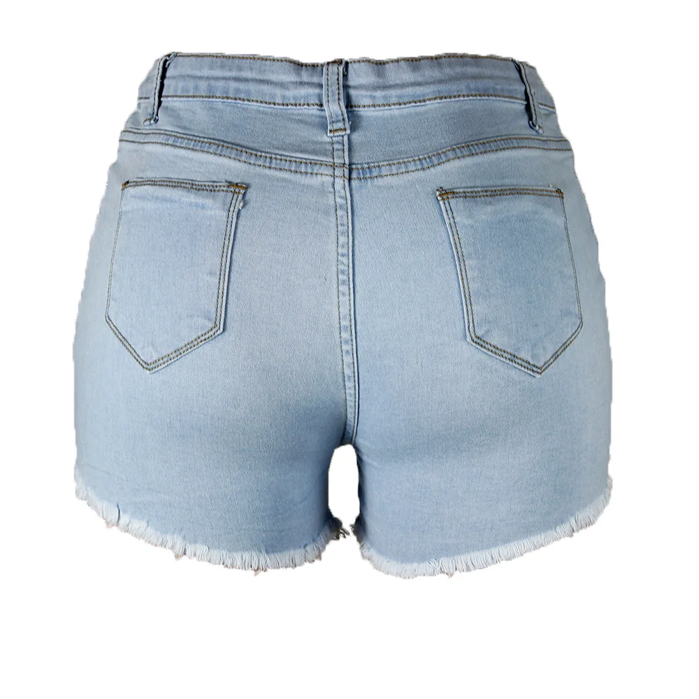 

Women's Denim Shorts Plus Size Classic Vintage High Waist Blue Wide Leg Female Caual Summer Ladies Tassel Shorts Jeans For Women