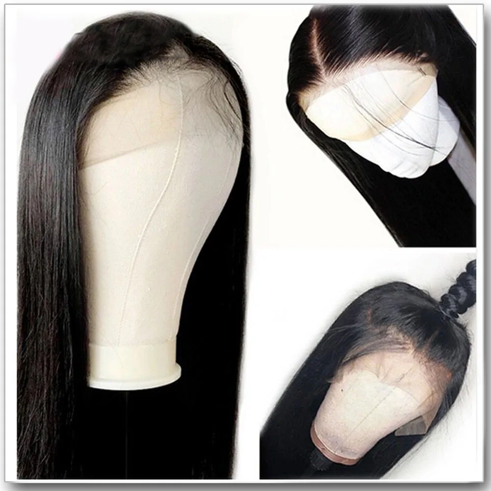 Парик из натуральных волос Fabwigs прямые парики с кружевом для чернокожих