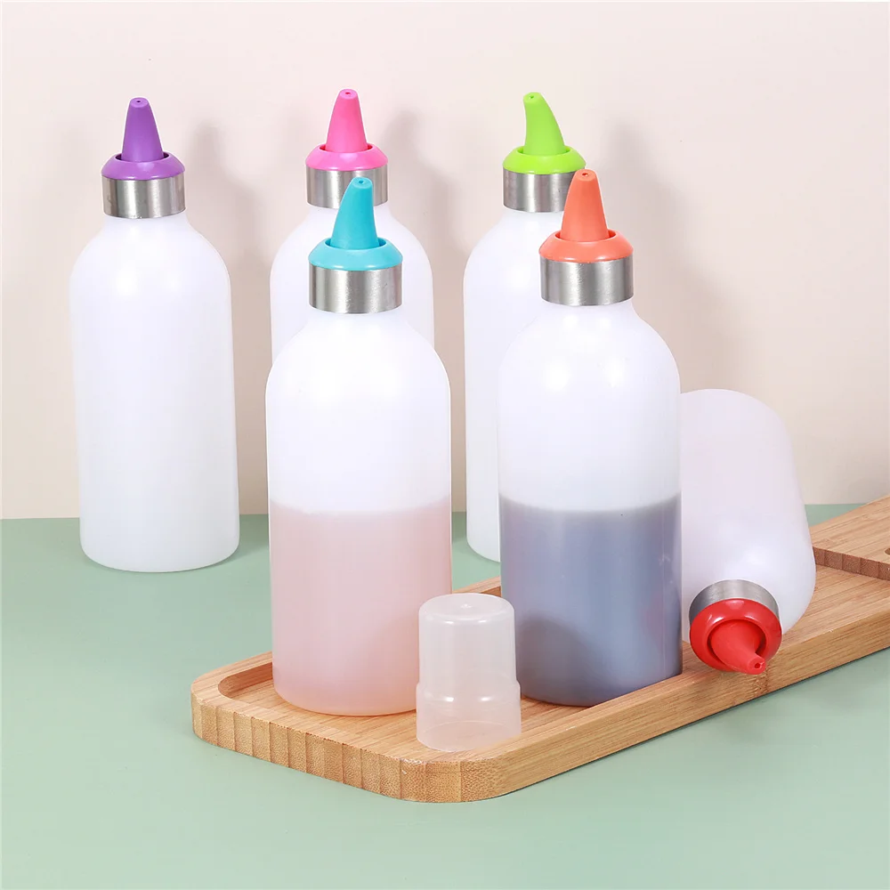 

Silicone Squeeze Bottle Kitchen Spice Jar Dispenser Sauce Mayonnaise Squeeze Jar Non-drip Vinegar Oil Can Ketchup Jam Bottle
