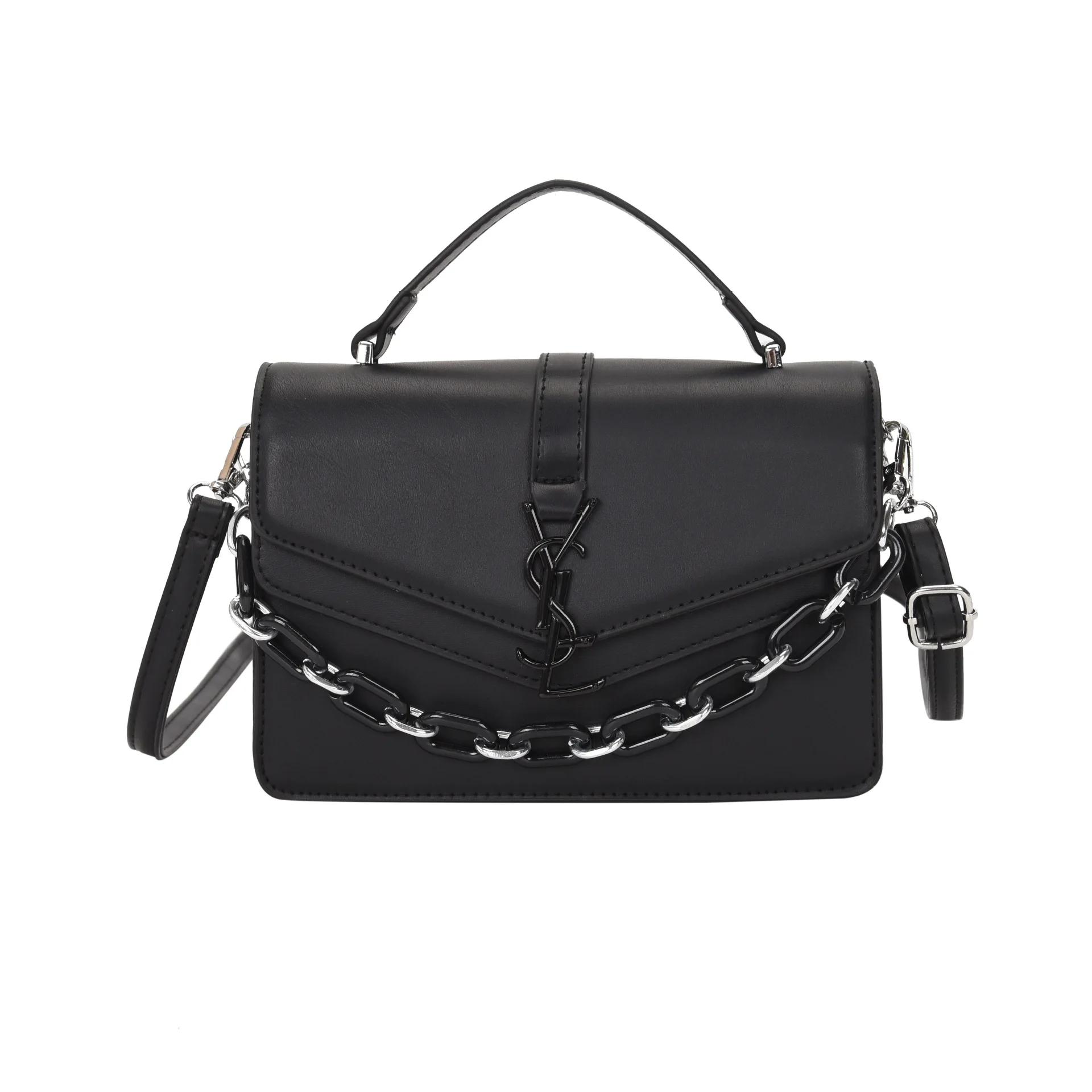 

2021 New fashion bag women's handbag solid-color one-shoulder bag large-capacity stiletto bag